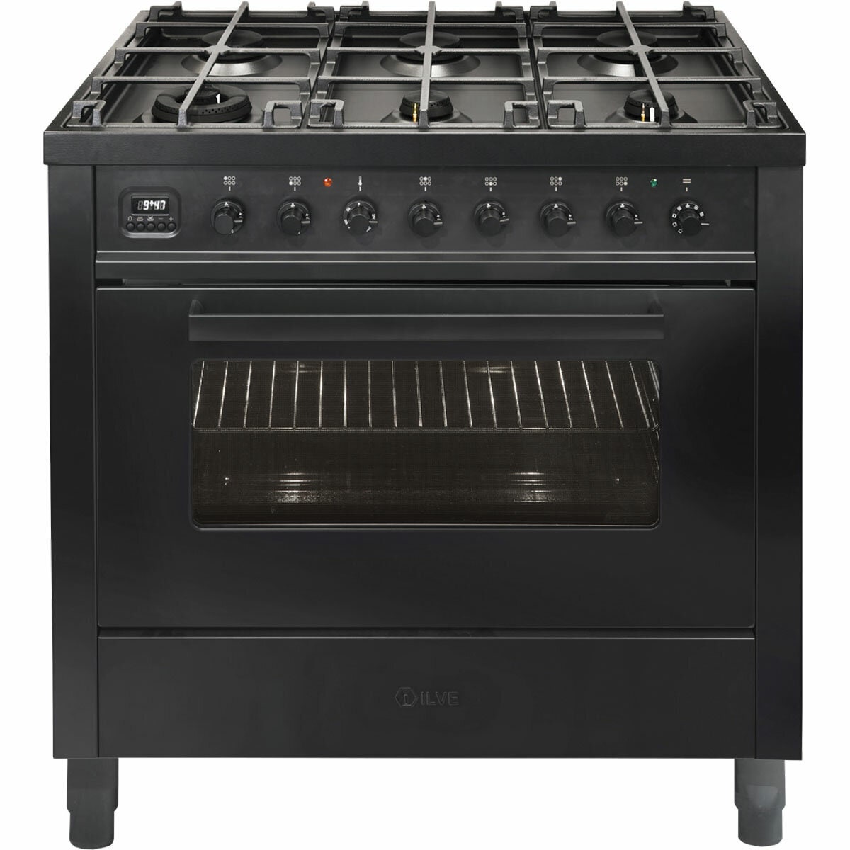 ILVE 90cm Nero Lusso Freestanding Dual Fuel Oven/Stove L096WMP/MGD |  Winning Commercial