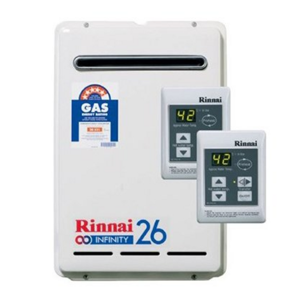 Rinnai N/G 26 Ltr Continuous Flow 60°C Hot Water System u0026 Controllers  K26N60M | Winning Commercial