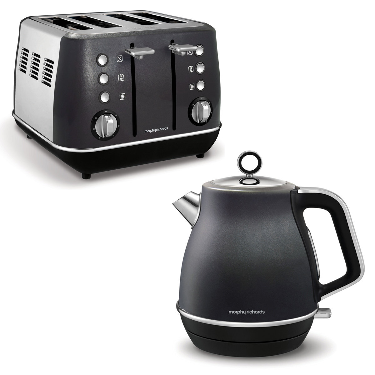 Morphy Richards Evoke Black Toaster and Kettle Pack 240105104405 Winning Commercial