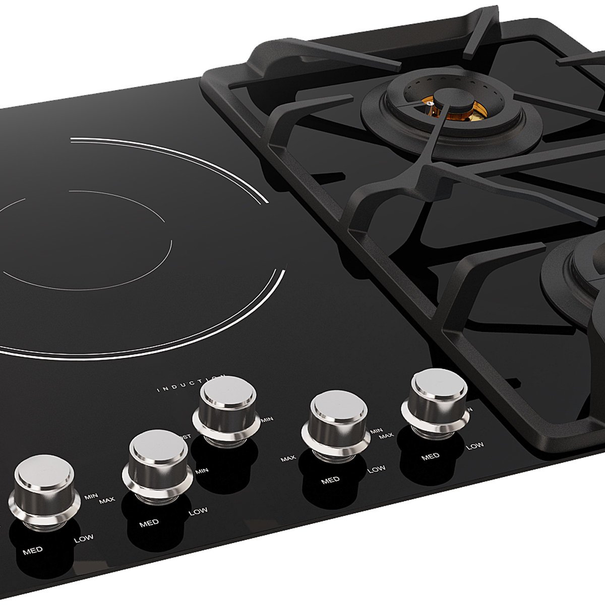 dual gas and induction cooktop