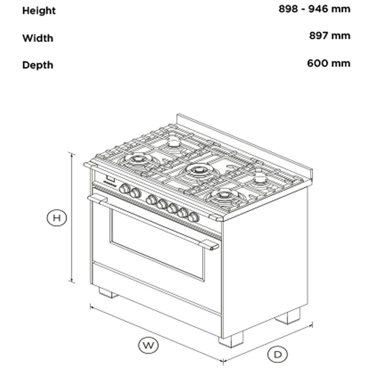 fisher & paykel 900mm freestanding induction cooker